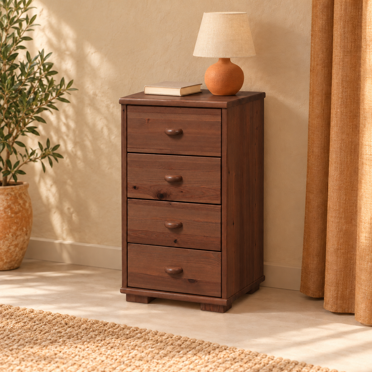 Vanessa Kommode Massivholz | 4-Schubladen Sideboard aus 100% Bio Kiefer