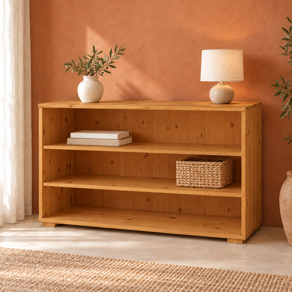 Vanessa Offene Kommode Sideboard 77er aus 100% Bio Massivholz – Stilvolle Anrichte für Ihr Zuhause