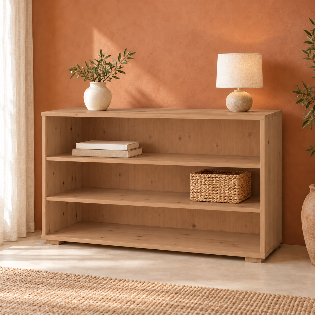 Vanessa Offene Kommode Sideboard 77er aus 100% Bio Massivholz – Stilvolle Anrichte für Ihr Zuhause