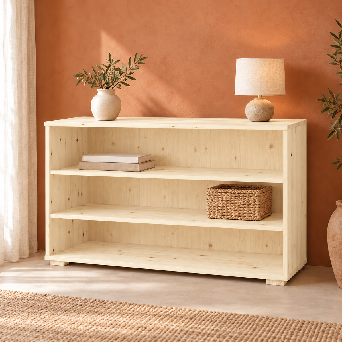 Vanessa Offene Kommode Sideboard 77er aus 100% Bio Massivholz – Stilvolle Anrichte für Ihr Zuhause