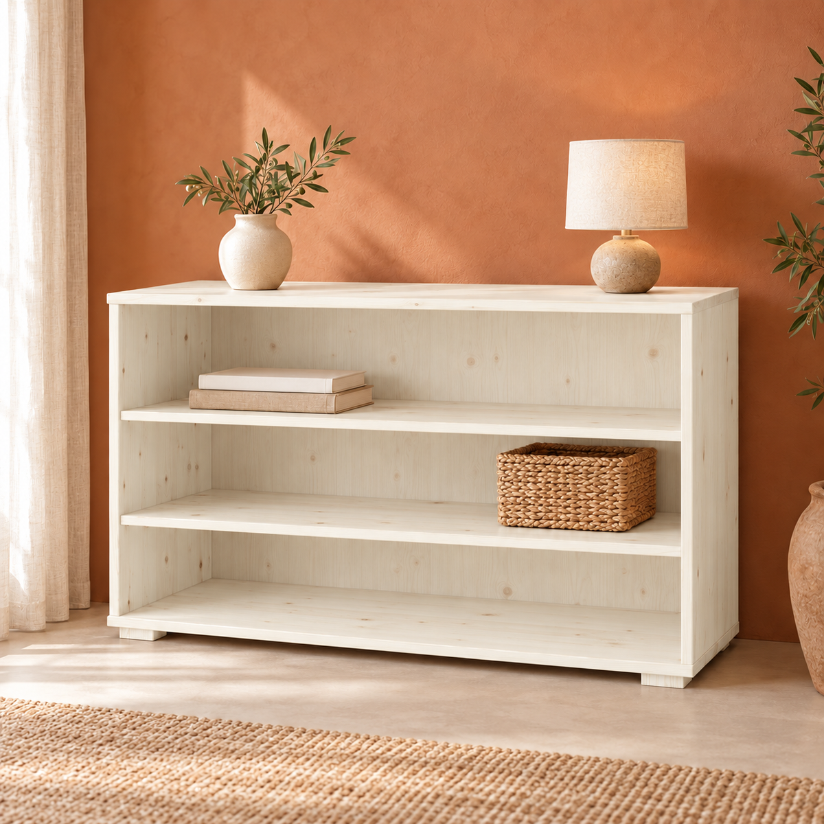 Vanessa Offene Kommode Sideboard 77er aus 100% Bio Massivholz – Stilvolle Anrichte für Ihr Zuhause