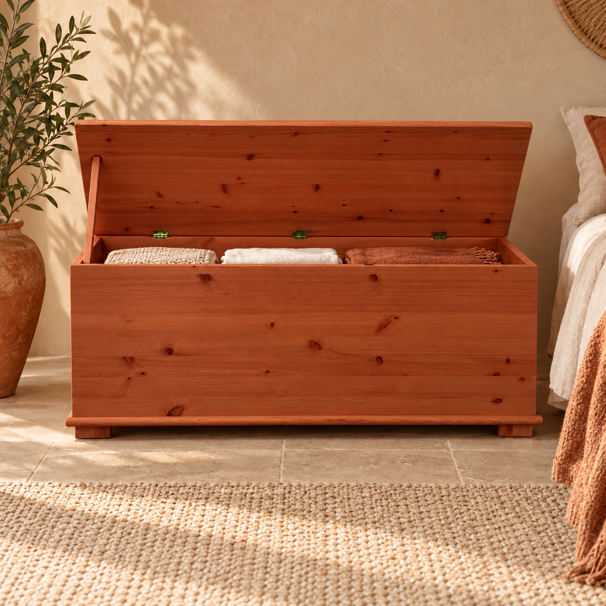 Vanessa Wäscheschrank Bio Kiefer Massivholz - Wäschebox Kommode aus 100% Bio Holz