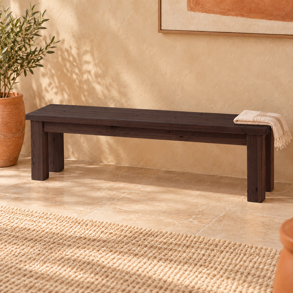 Vanessa Essbank aus Bio Kiefer Massivholz | 60, 95, 135 oder 165 cm
