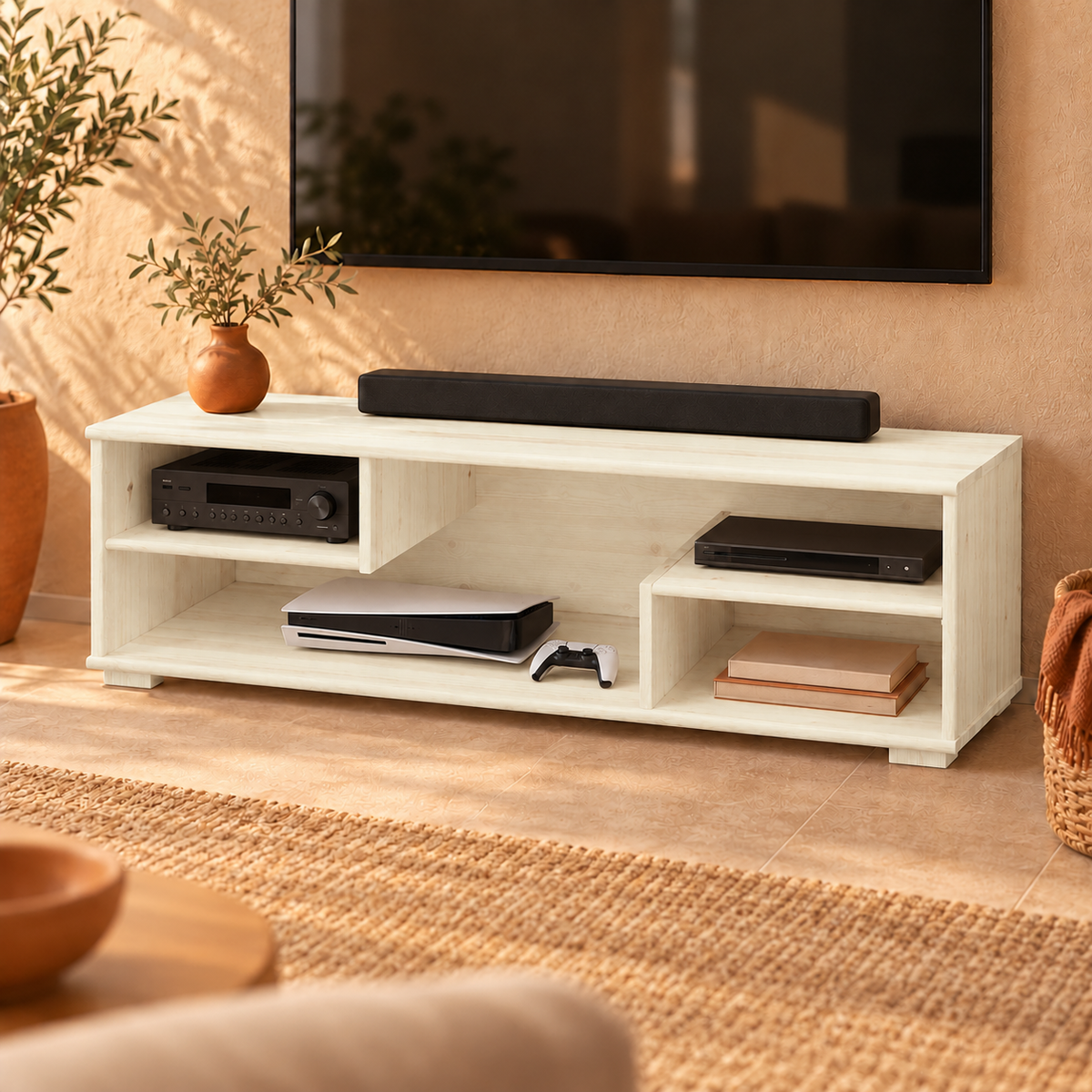 Vanessa TV-Schrank Bio Kiefer Massivholz – 100% Natur für Ihr Zuhause