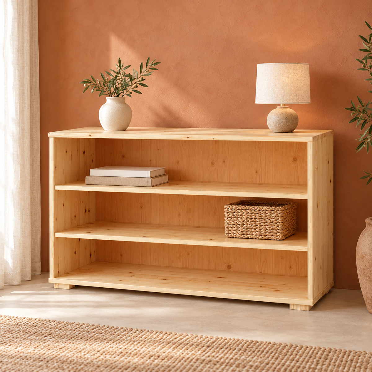 Vanessa Offene Kommode Sideboard 77er aus 100% Bio Massivholz – Stilvolle Anrichte für Ihr Zuhause