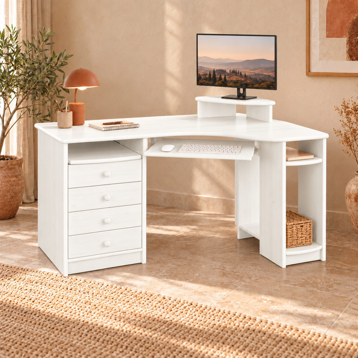 Eck-Schreibtisch aus Kiefer L – Ergonomisch, nachhaltig und stilvoll