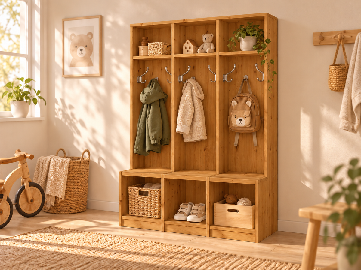 Bio Kiefer Kindergarderobe – Praktische & stilvolle Lösung für Ihr Kinderzimmer