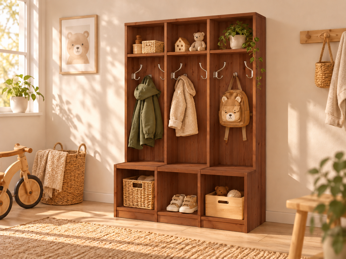 Bio Kiefer Kindergarderobe – Praktische & stilvolle Lösung für Ihr Kinderzimmer