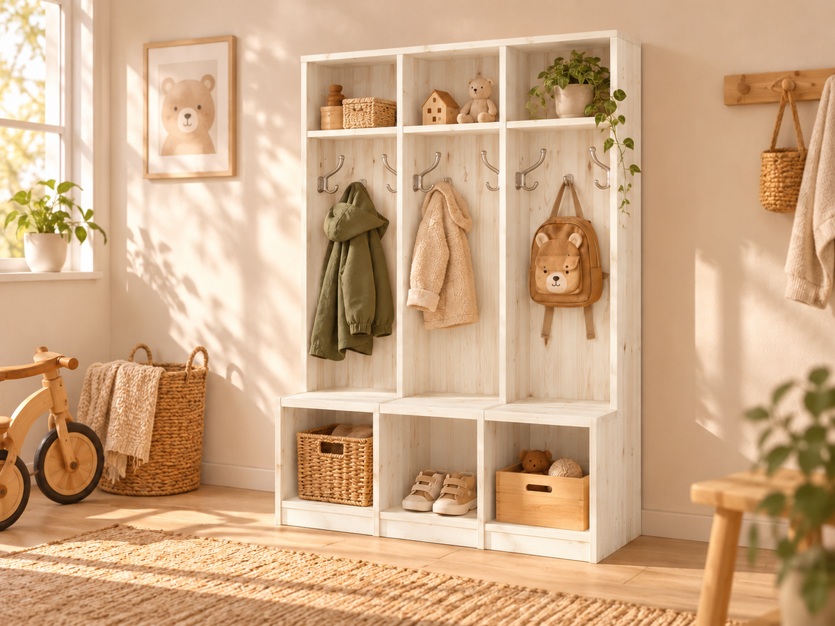 Bio Kiefer Kindergarderobe – Praktische & stilvolle Lösung für Ihr Kinderzimmer